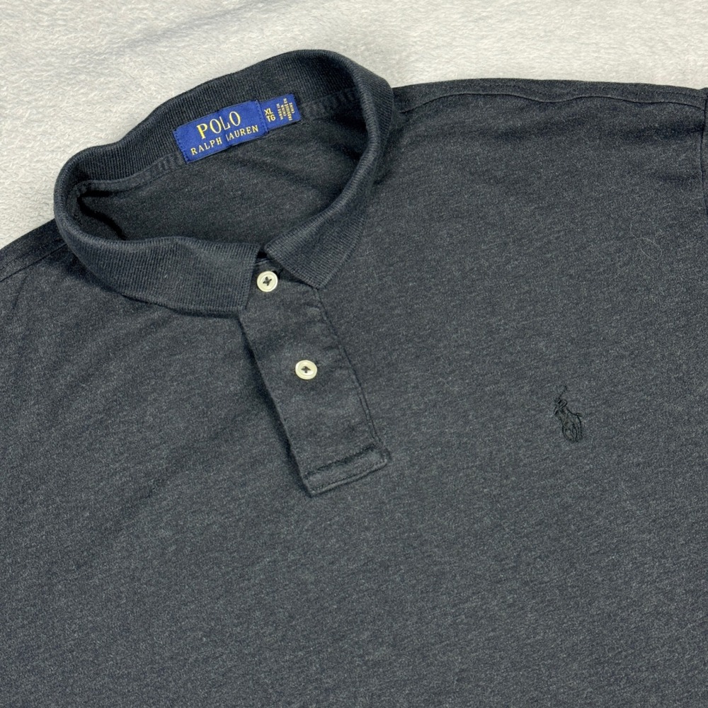 Polo Ralph Lauren Polo Shirt Mens XL Charcoal Grey Tonal Pony Short Sleeve 13243